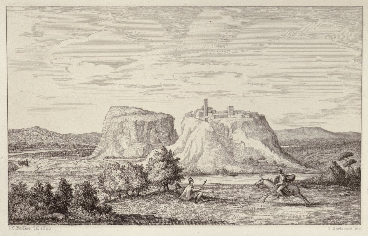 Imaginary View of Early Rome, engraved by B.Barloccini, 1849 by C.C Perkins