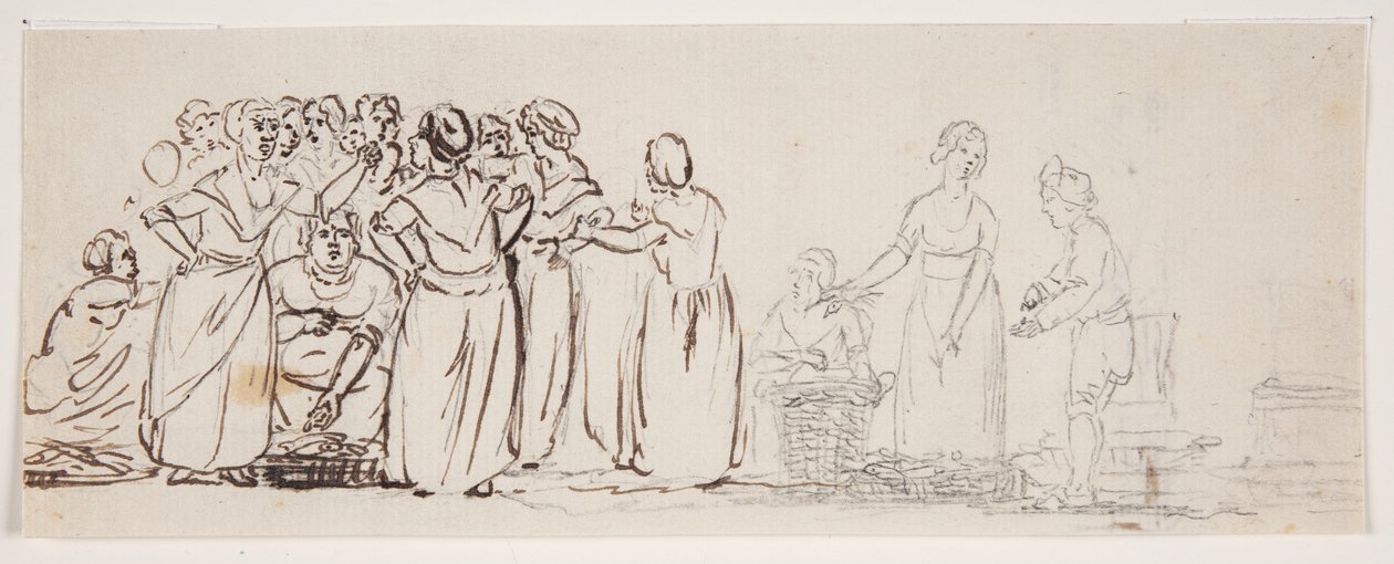 Sketch with Fisherwomen and Traders by C.D. Fritzsch
