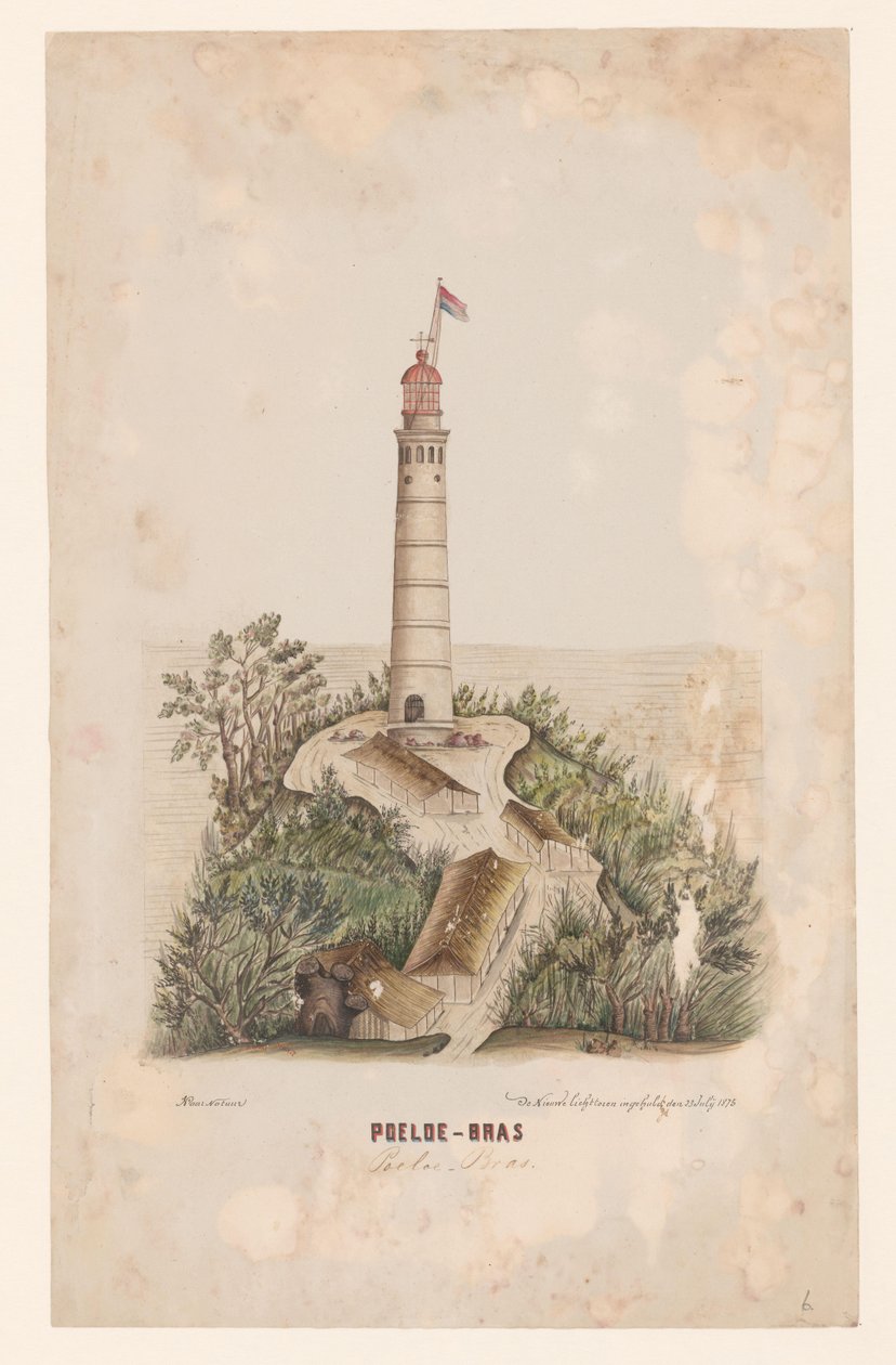 The New Lighthouse of Poeloe-Bras, Sumatra by C.D. Wulf (signed by artist)