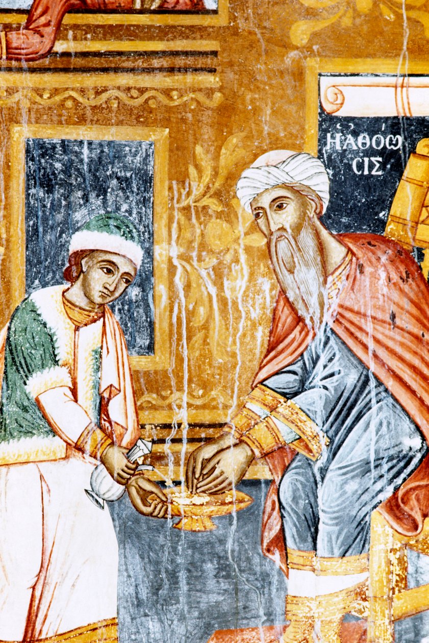 Fresco in Mikro Sotiris monastery, Symi island, Greece by J.B. and Brown J. Rowbotham