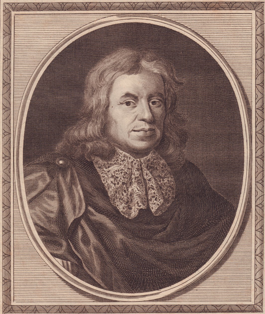 Portrait of English Physician Thomas Sydenham by J.B. and Brown J. Rowbotham