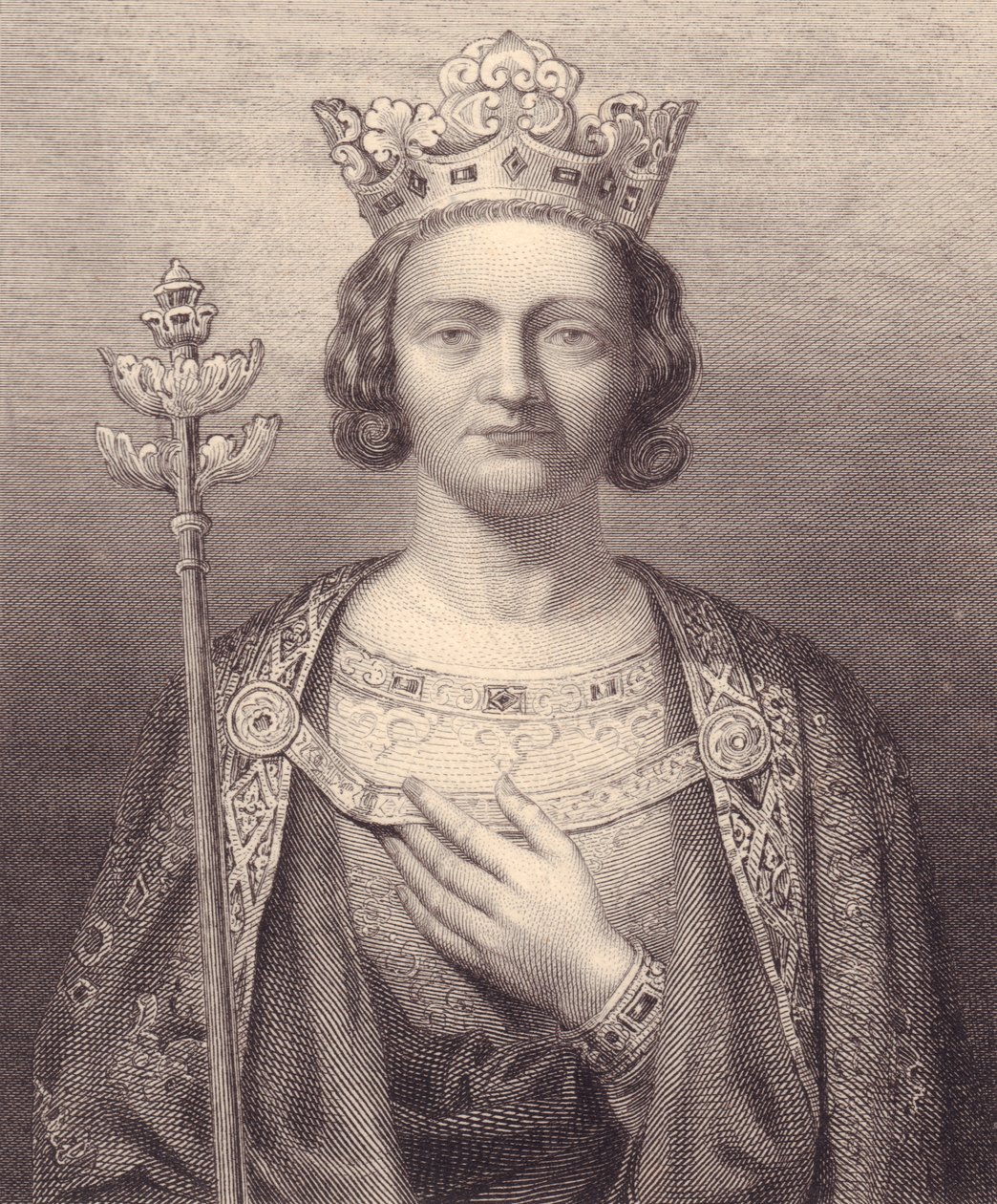 Portrait of King Philip V of France, Tall, from Galerie Historique de Versailles, Histoire de France, Charles Gavard Publisher, Paris, circa 1840 by J.B. and Brown J. Rowbotham