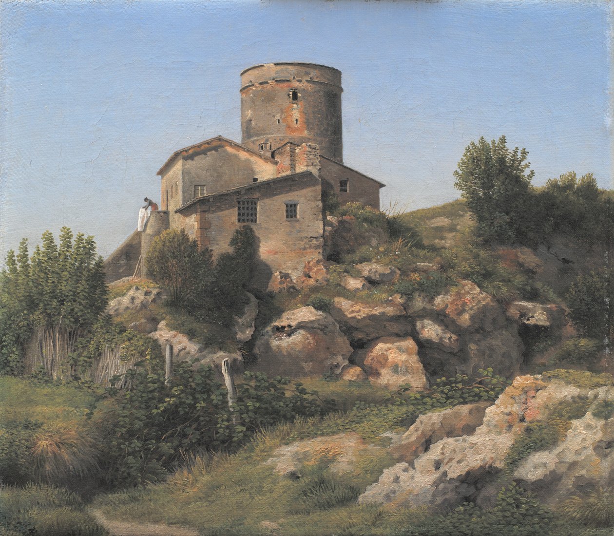 A Building Near Tor di Quinto Outside Rome by Christoffer Wilhelm Eckersberg