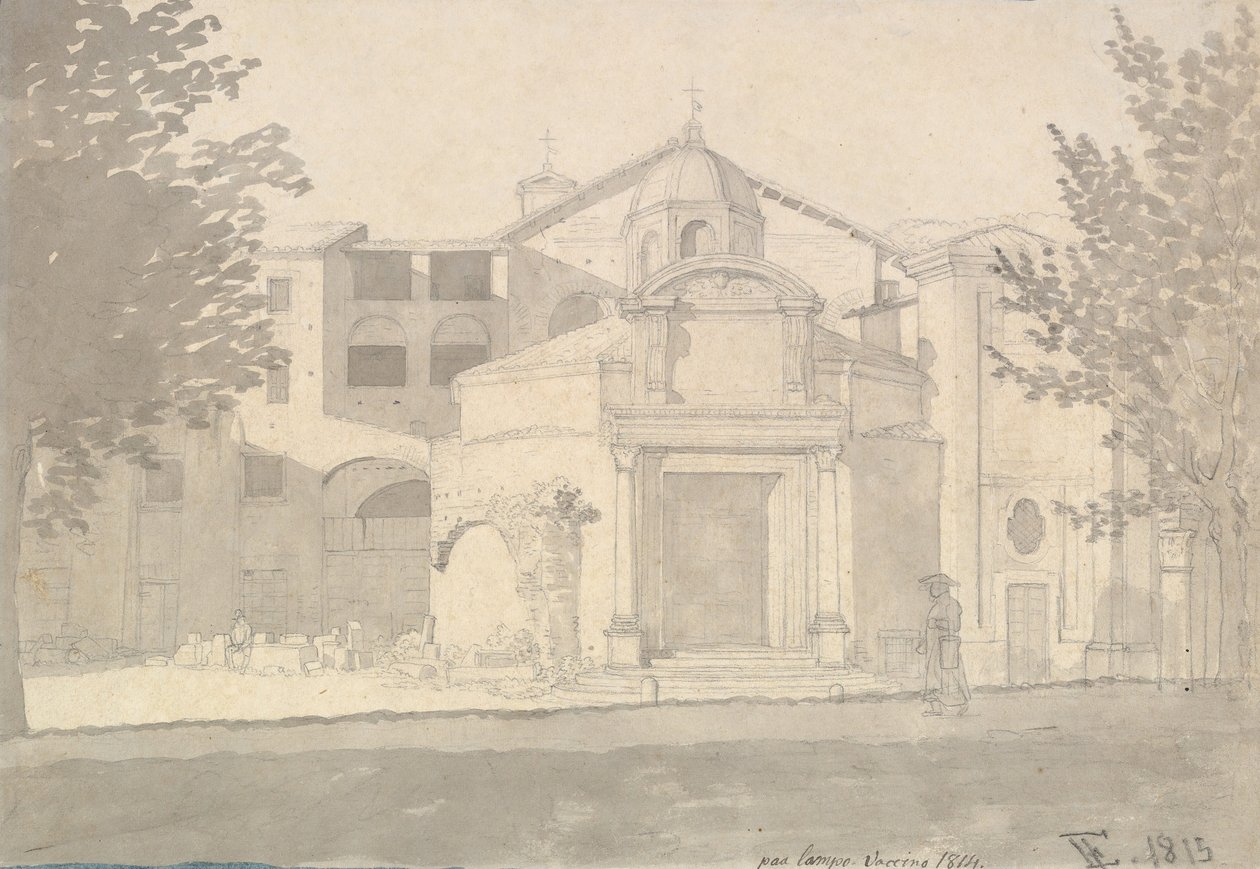 A Section of the Via Sacra, Rome The Church of Saints Cosmas and Damian by Christoffer Wilhelm Eckersberg