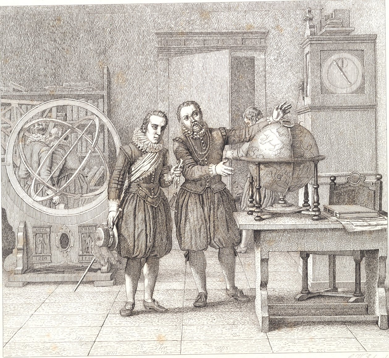 Christian IV visits Tycho Brahe at Uranienborg by Christoffer Wilhelm Eckersberg