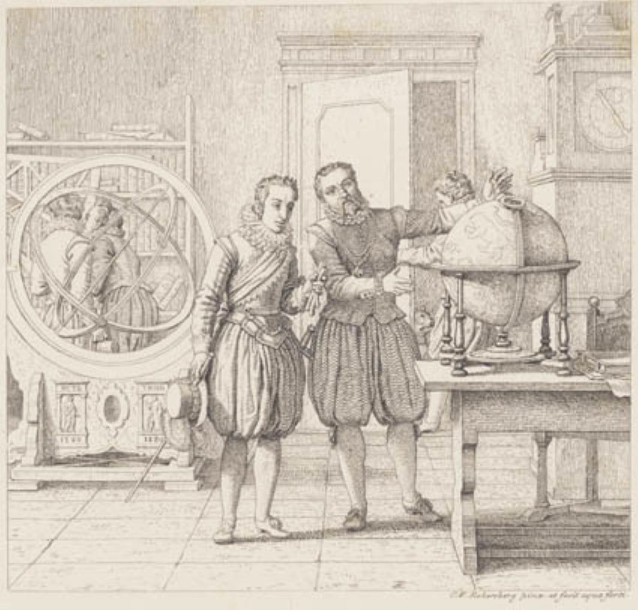 Christian IV visits Tycho Brahe at Uranienborg by Christoffer Wilhelm Eckersberg