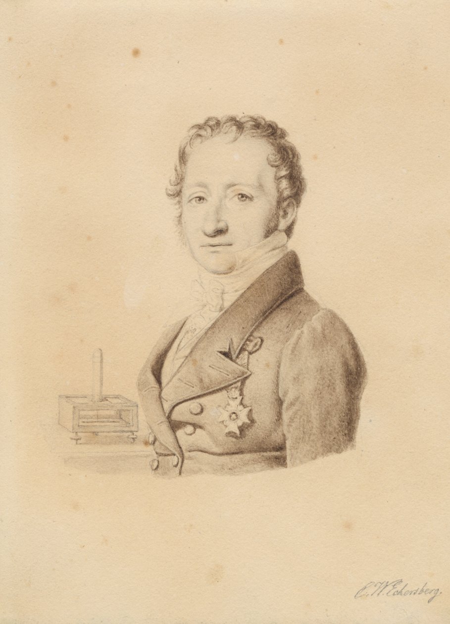 Portrait of the Norwegian Physicist Christoffer Hansteen. Bust Facing Left by Christoffer Wilhelm Eckersberg