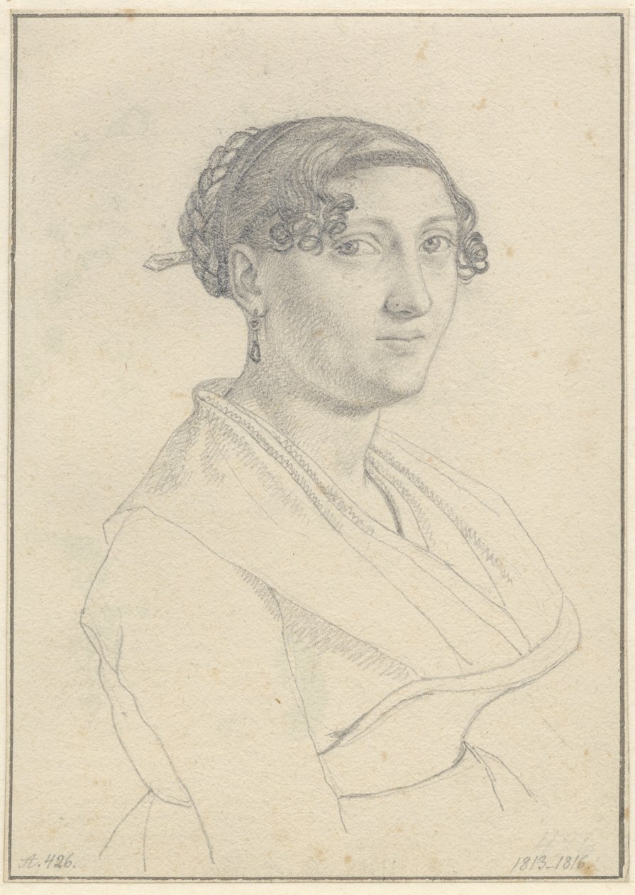 Portrait of a Roman Woman, Facing Right by Christoffer Wilhelm Eckersberg