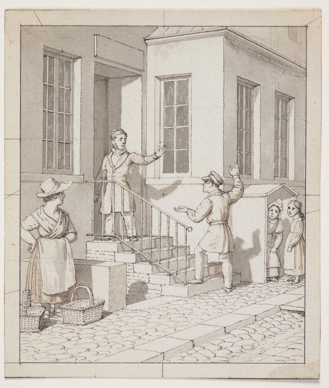 Quarrel on the Street Stairs. Preliminary Study for 