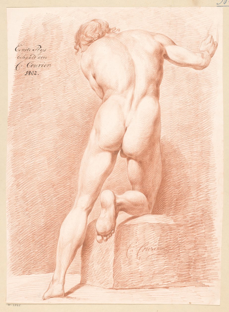 Standing Male Nude, Seen from the Back (1st Prize 1802) by C. Courier