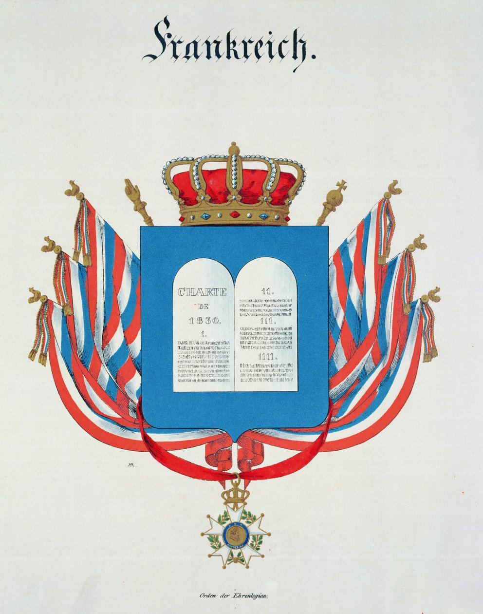 Charter and Pendant of the Order of the French Legion of Honour, from a Collection of Watercolours Published in Germany, 1830-33 by C. Hildebrandt
