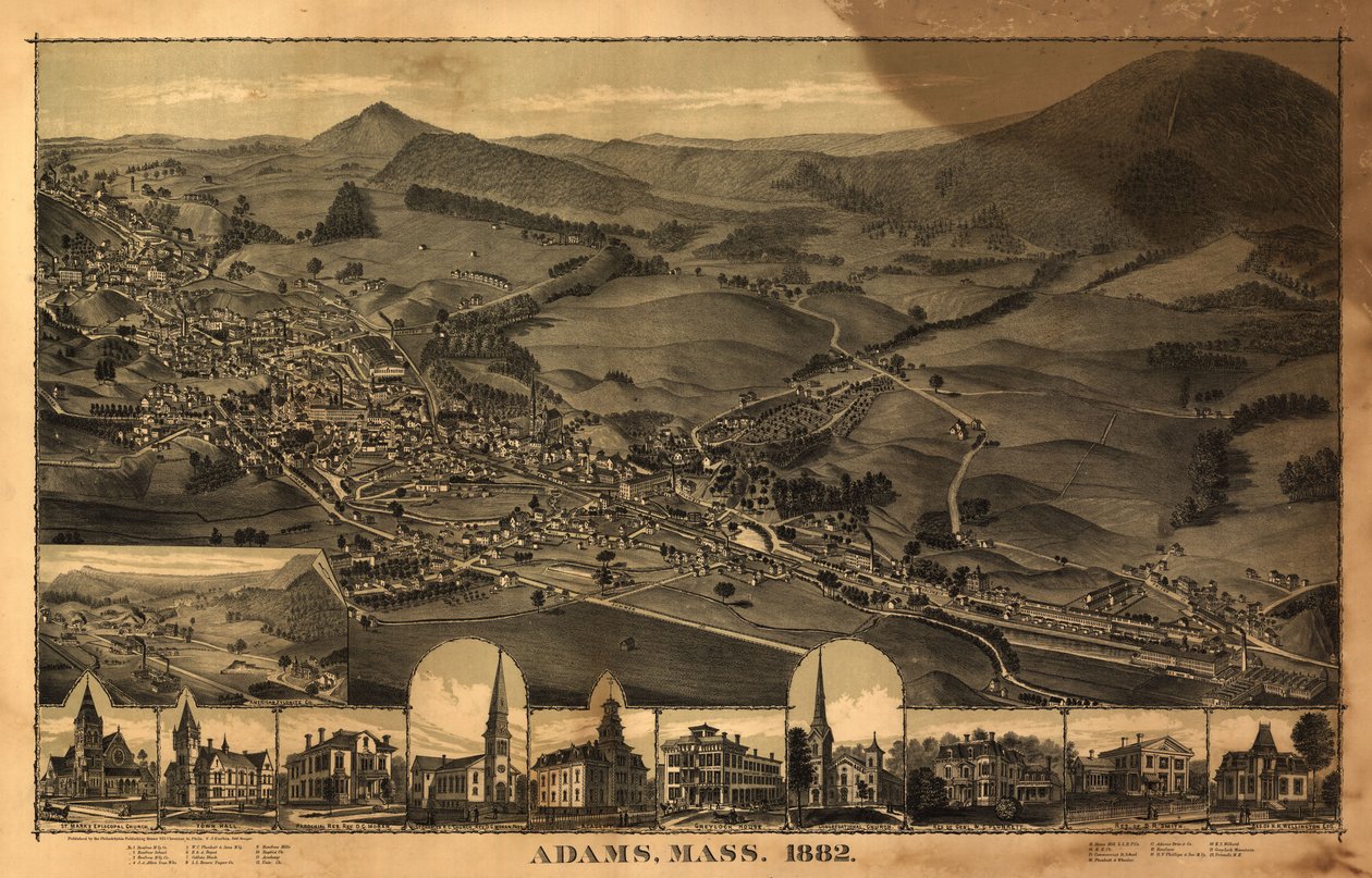 Adams, Mass. - 1882 by C. J. Philadelphia Publishing House; Corbin