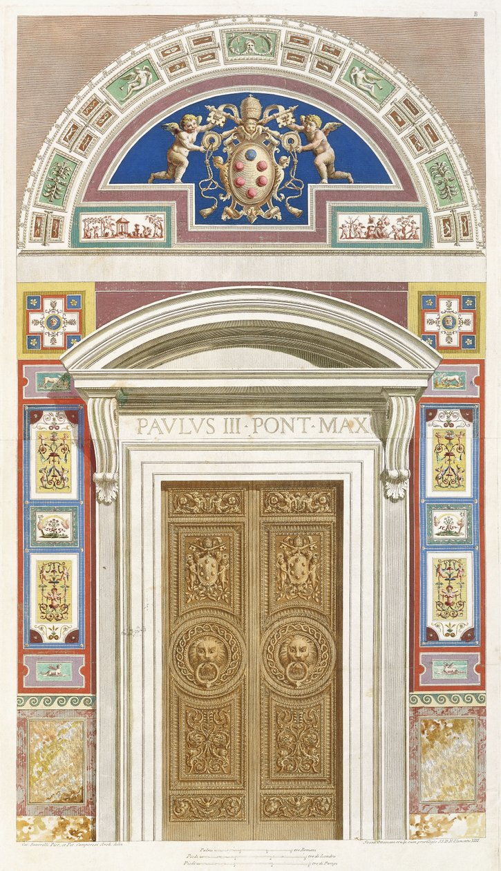 Doorway to the Raphael Loggia at the Vatican, 1772 by C. Savorelli