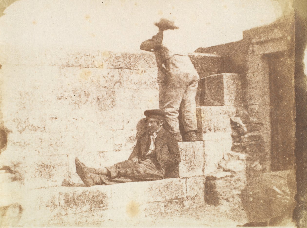 Two Young Men Resting on a Pier by Calvert Jones