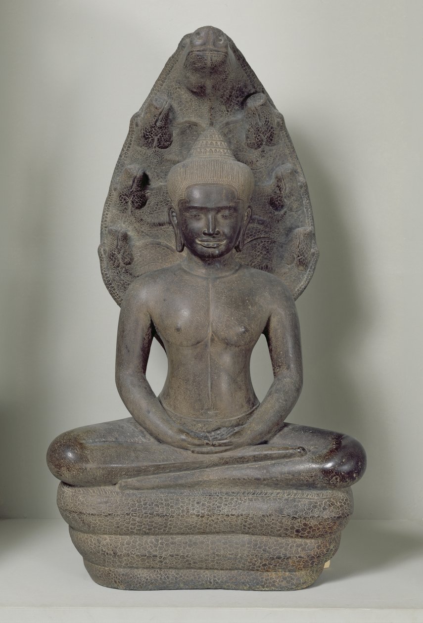 Buddha Seated in Meditation on the Naga, Angkor by Cambodian School