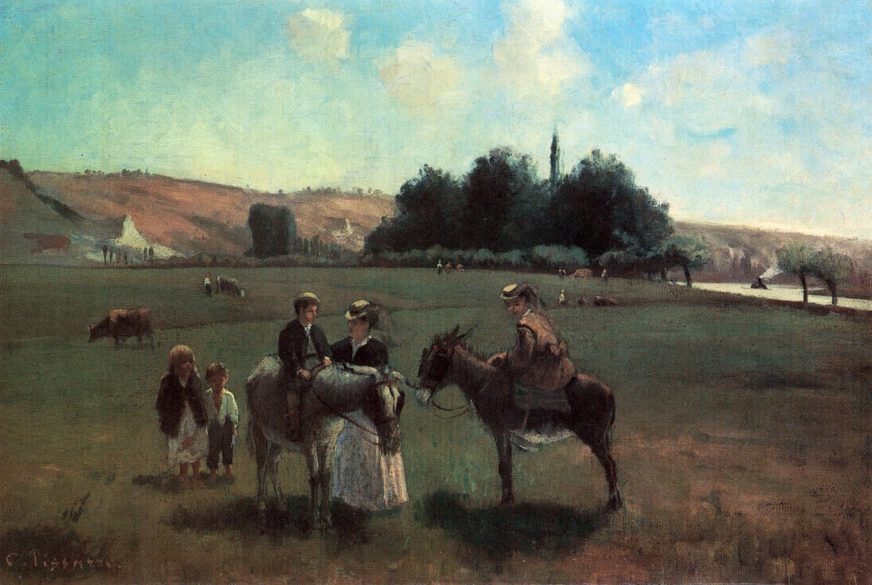 Donkey Ride at La Roche-Guyon by Camille Jacob Pissarro