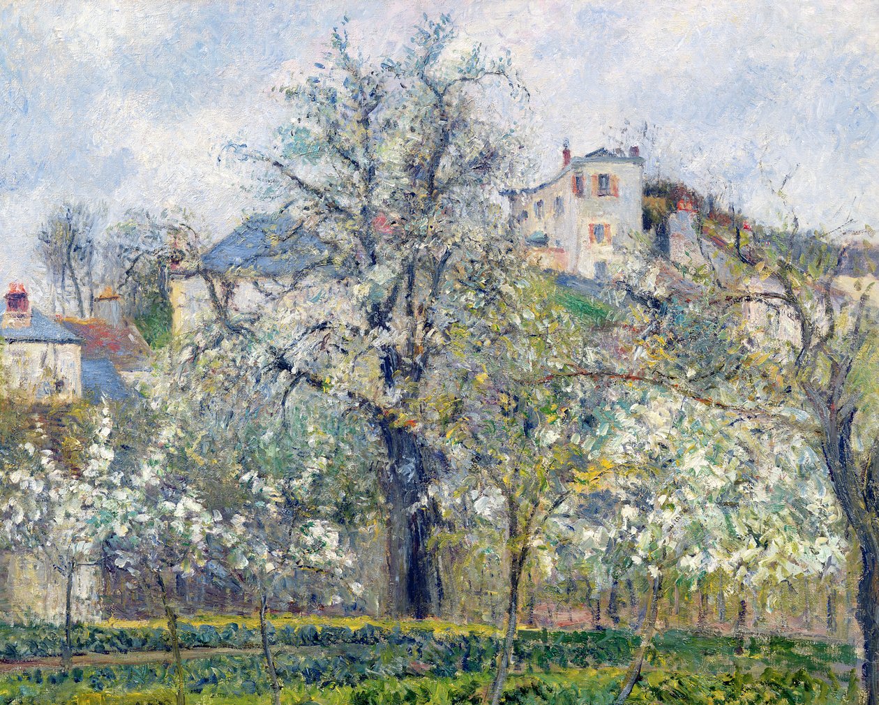 The Vegetable Garden with Trees in Blossom, Spring, Pontoise by Camille Jacob Pissarro