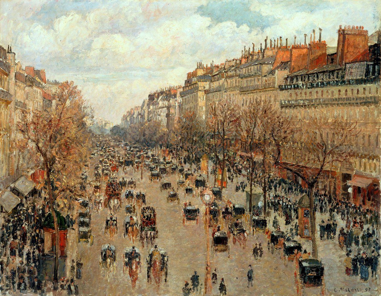 Boulevard Montmartre by Camille Jacob Pissarro