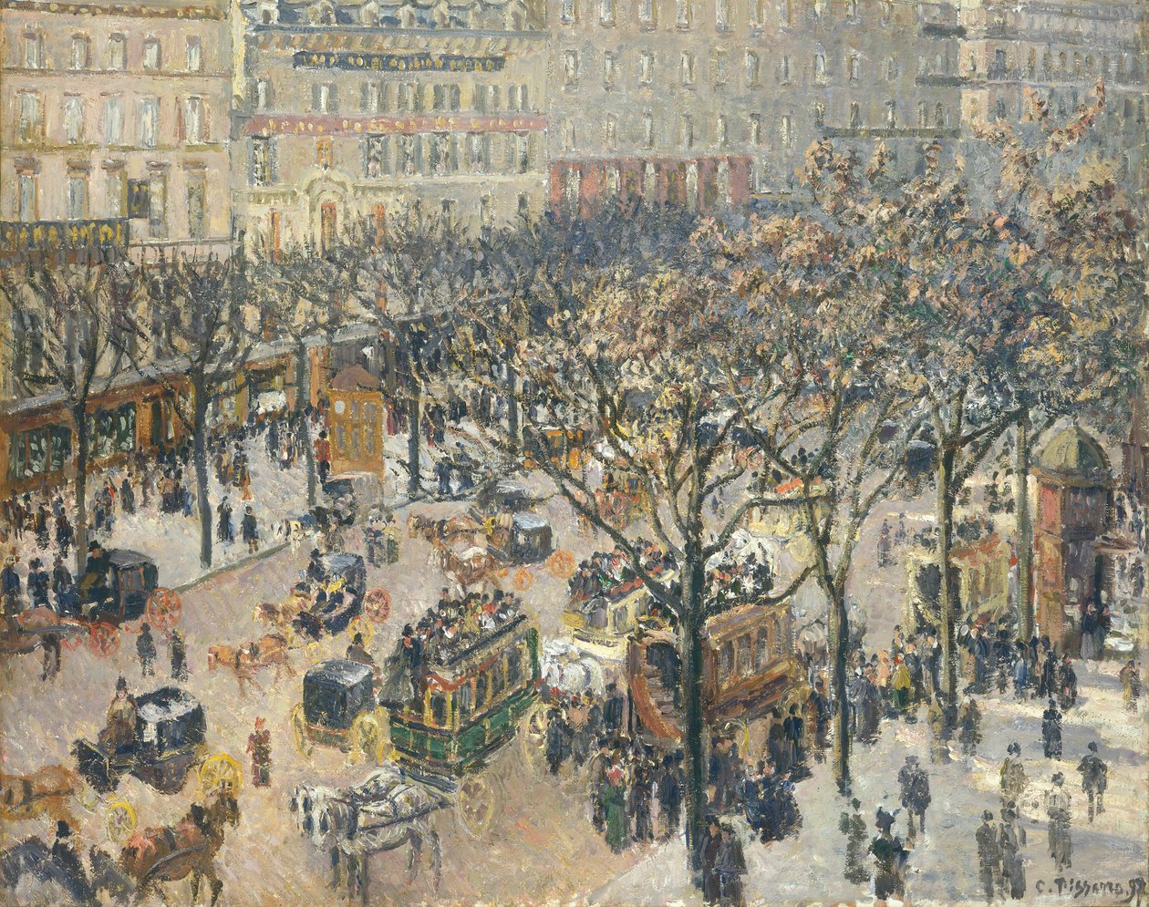Boulevard des Italiens, Morning, Sunlight by Camille Jacob Pissarro