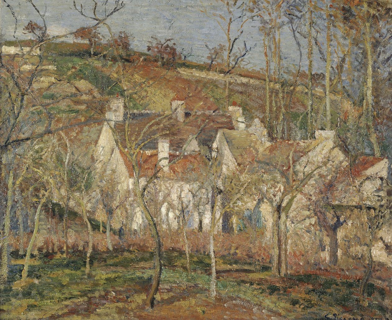 Red Roofs, Corner of a Village, Winter by Camille Jacob Pissarro