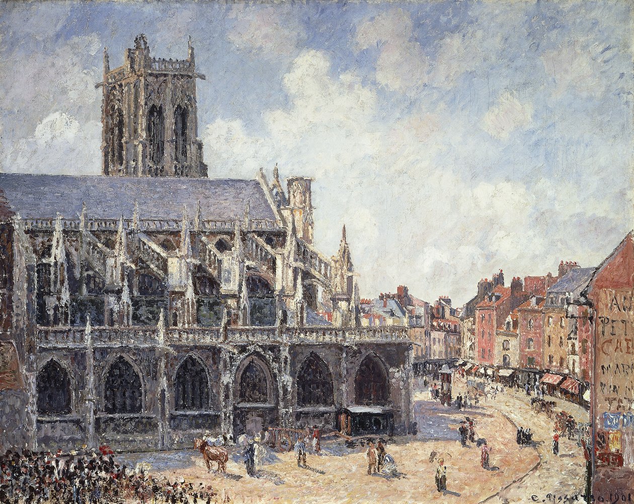 The Church of Saint Jacques in Dieppe in the Morning Sun by Camille Jacob Pissarro