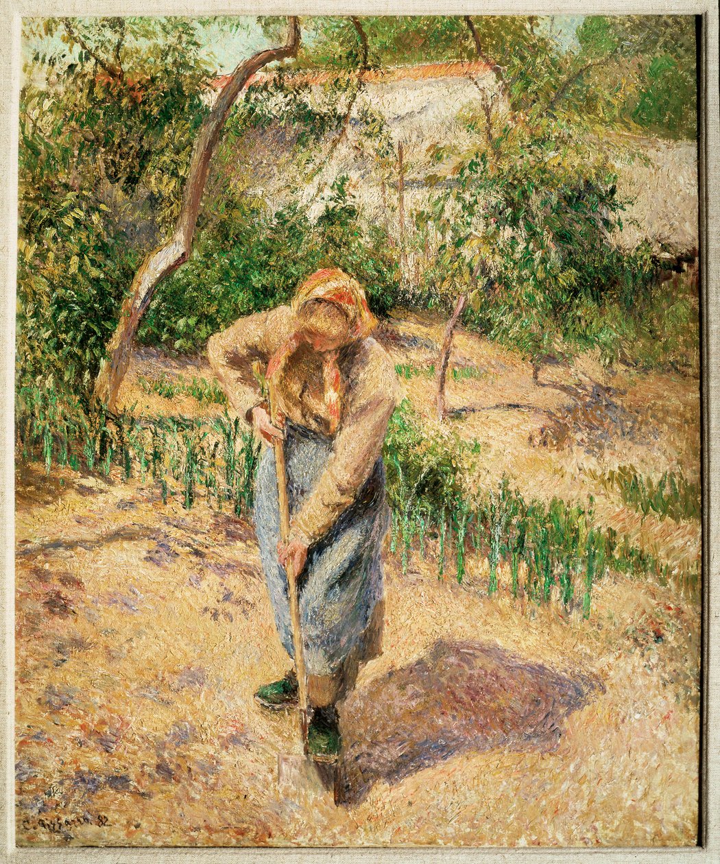 Farmwoman Digging in Orchard by Camille Pissarro