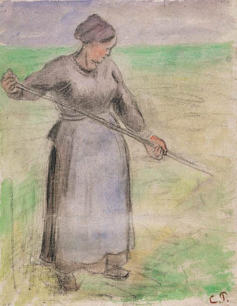 Haymaker by Camille Pissarro