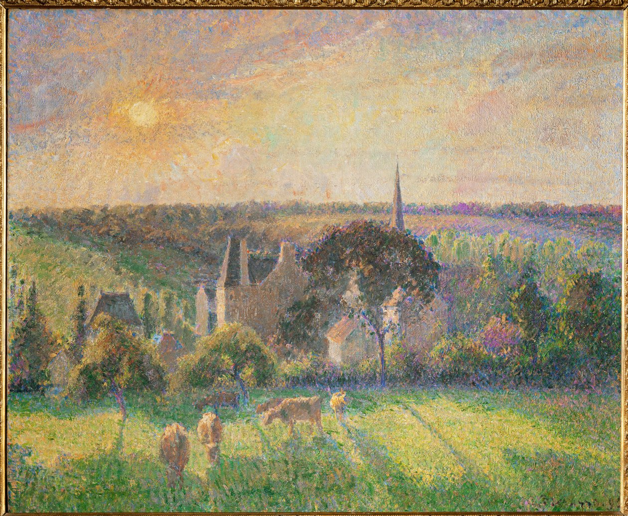 Landscape at Eragny: Church and Farm of Eragny by Camille Pissarro
