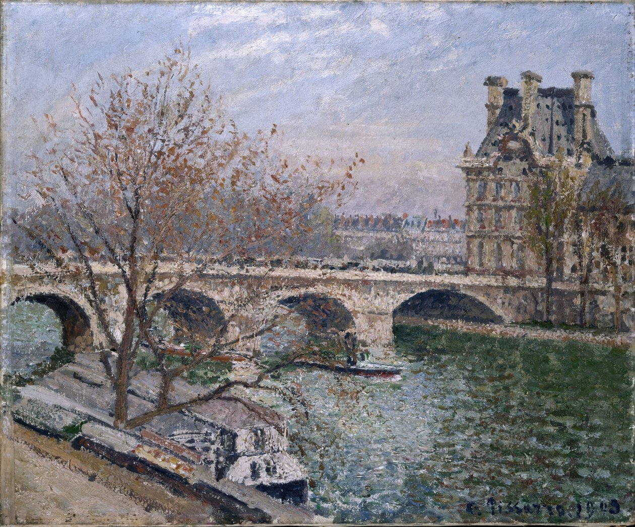 Le Pont Royal and Pavillon de Flore by Camille Jacob Pissarro