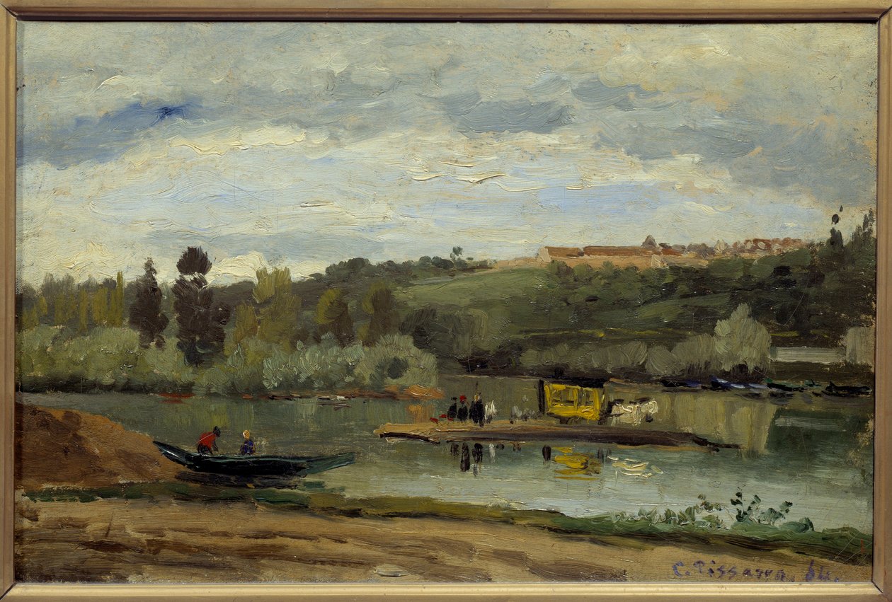 The Ferry at La Varenne Saint Hilaire by Camille Jacob Pissarro