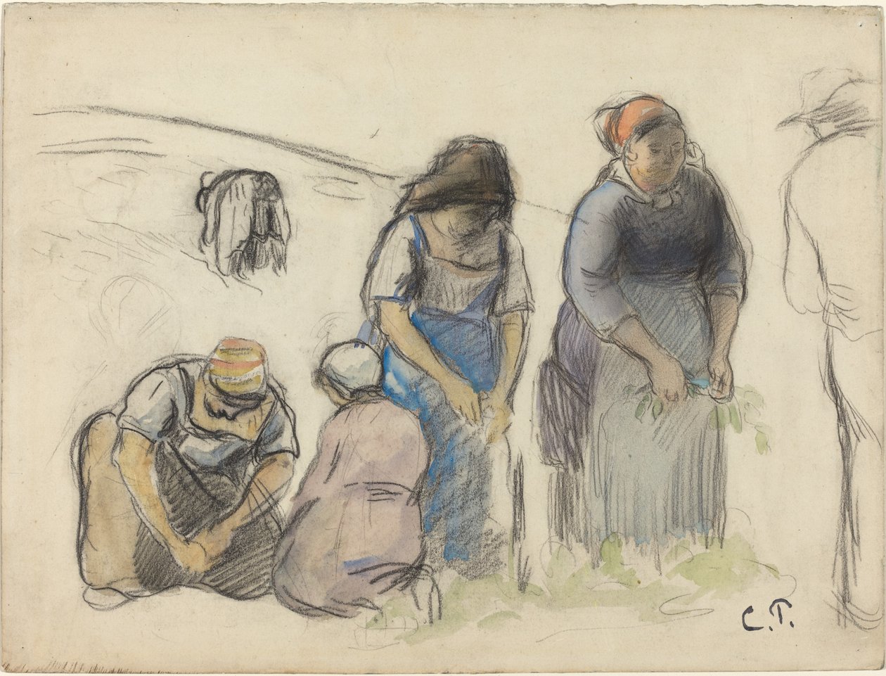 Pea Harvesters by Camille Pissarro