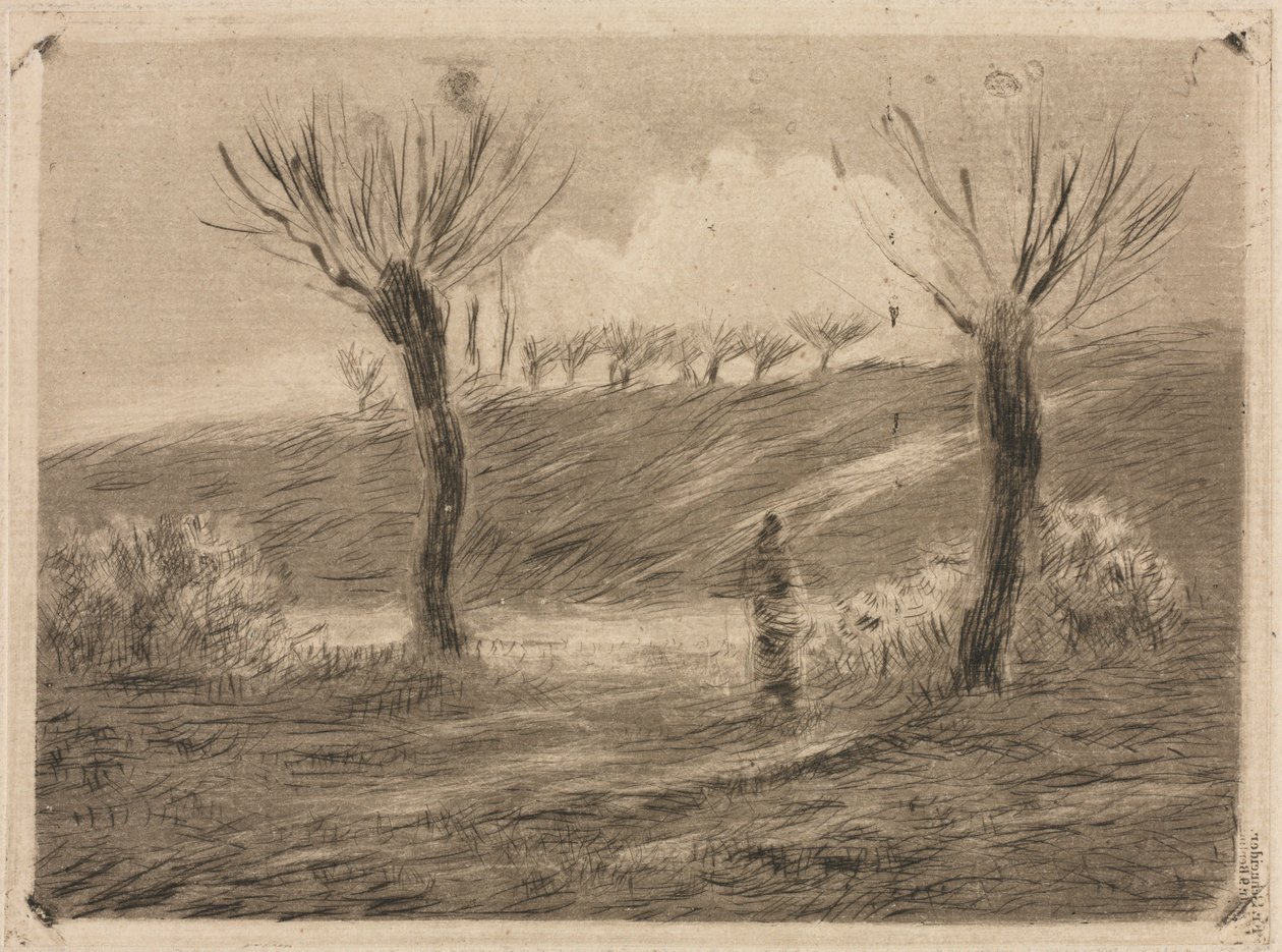 Setting Sun by Camille Pissarro