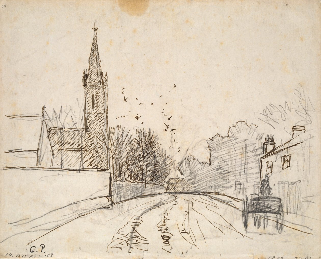Study of Upper Norwood, London, with All Saints Church by Camille Pissarro
