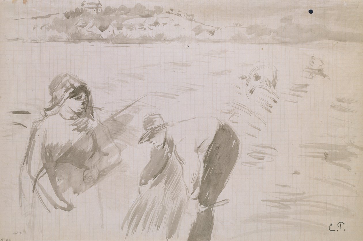 Study of Harvesters Working in a Field near Pontoise by Camille Pissarro