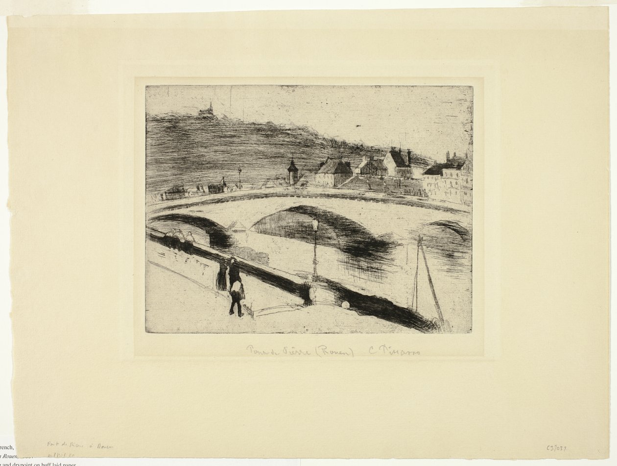 The Stone Bridge at Rouen by Camille Pissarro