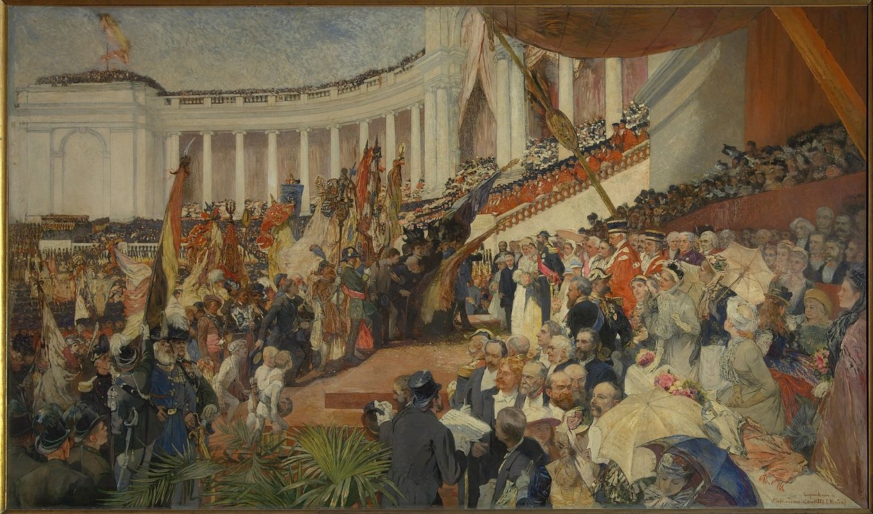 The patriotic celebration of the fiftieth anniversary of the Belgian independence by Camille Van Camp