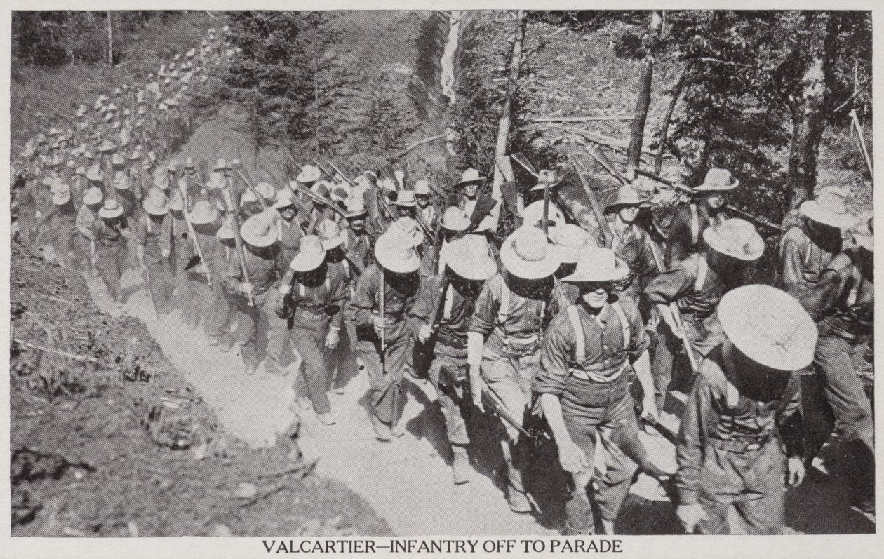 Val Cartier-Infantry Off to Parade 1915 by Canadian Photographer