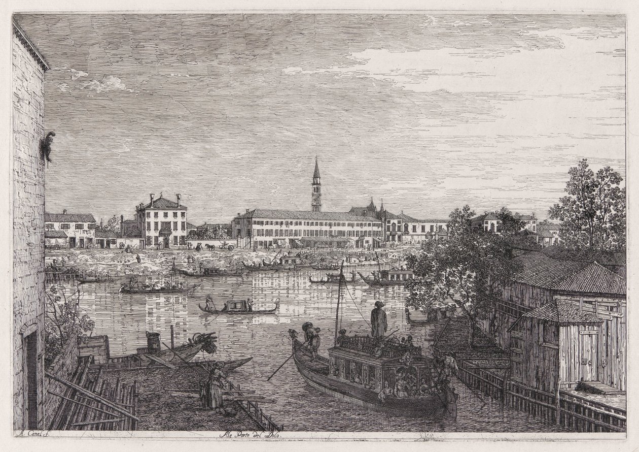 At the Locks of Dolo, from the Series Vedute (Views) by Canaletto (Giovanni Antonio Canal)