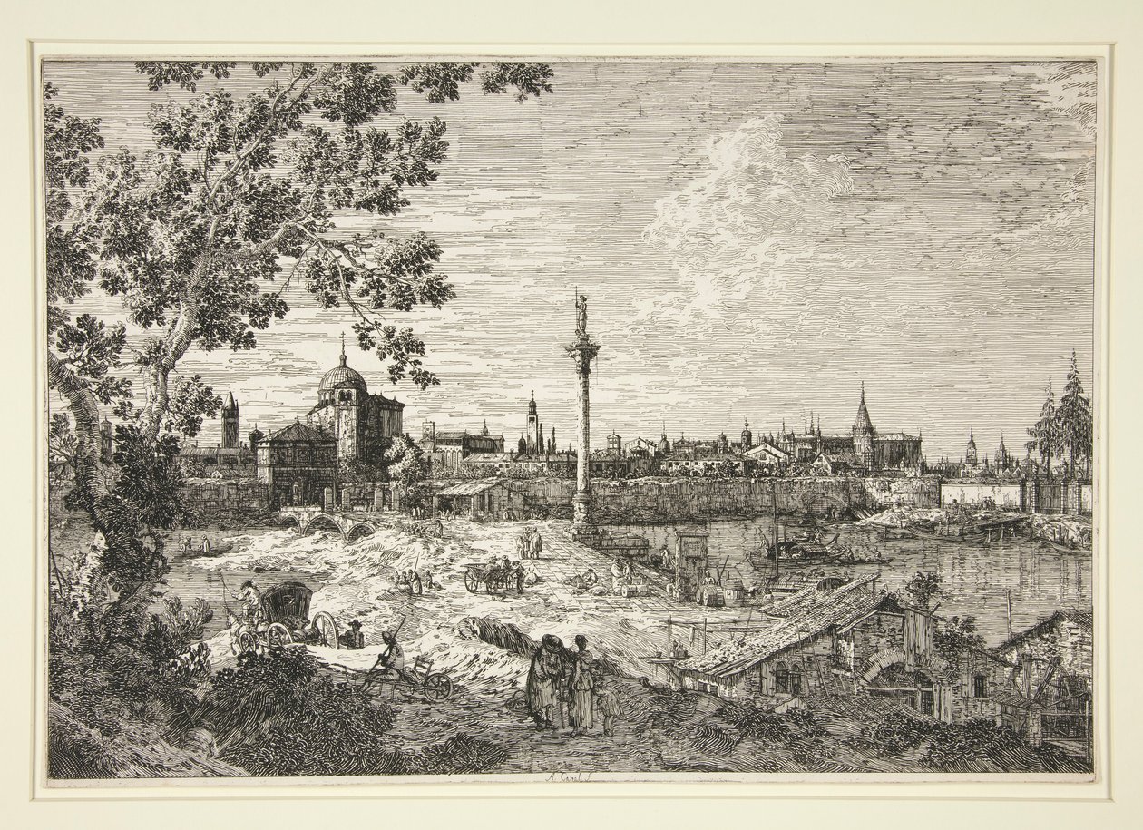 Imaginary View of Padua, from the series Vedute (Views) by Canaletto (Giovanni Antonio Canal)
