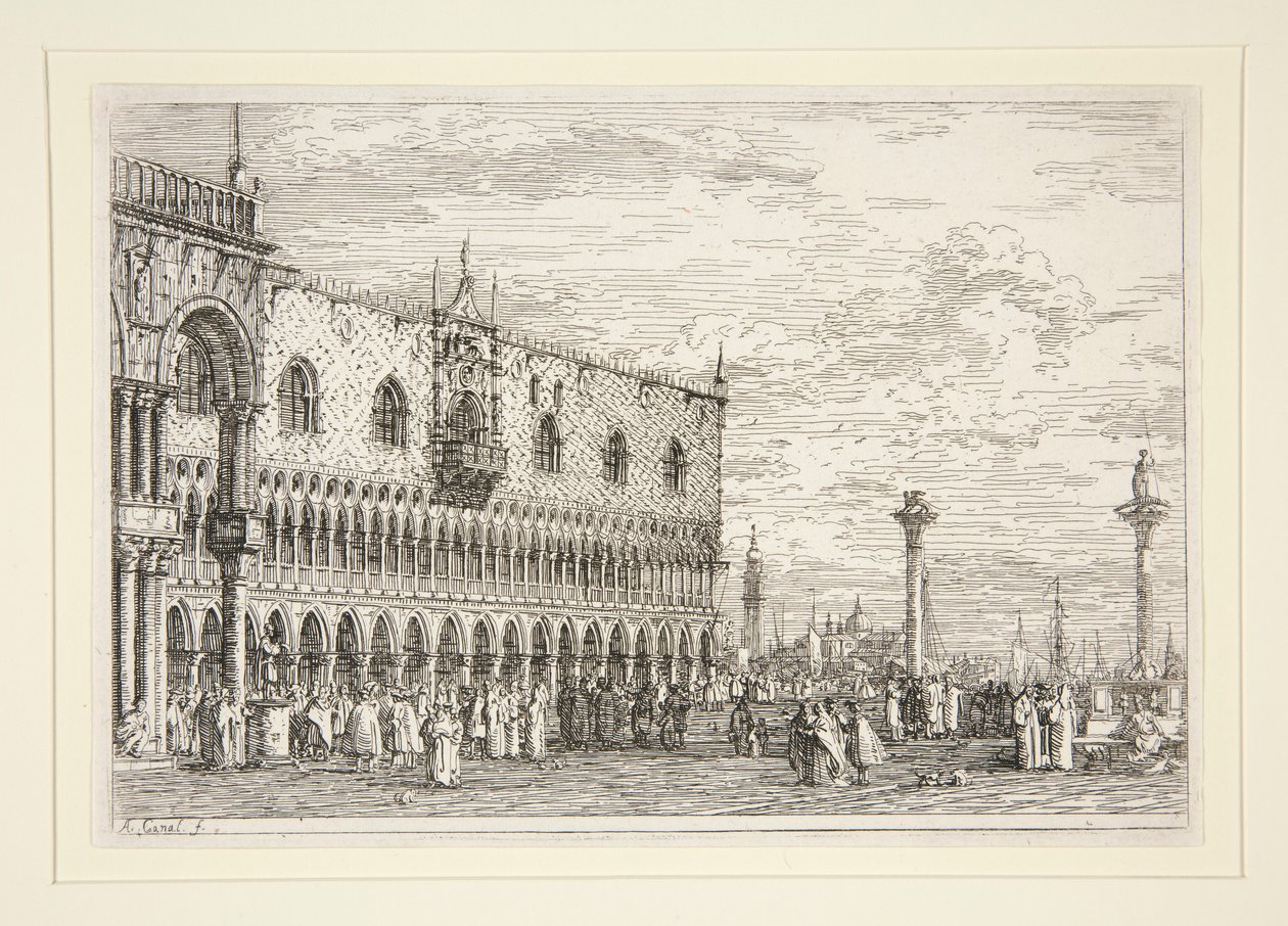 The Stone of the Proclamation, V., from the Series Views by Canaletto (Giovanni Antonio Canal)