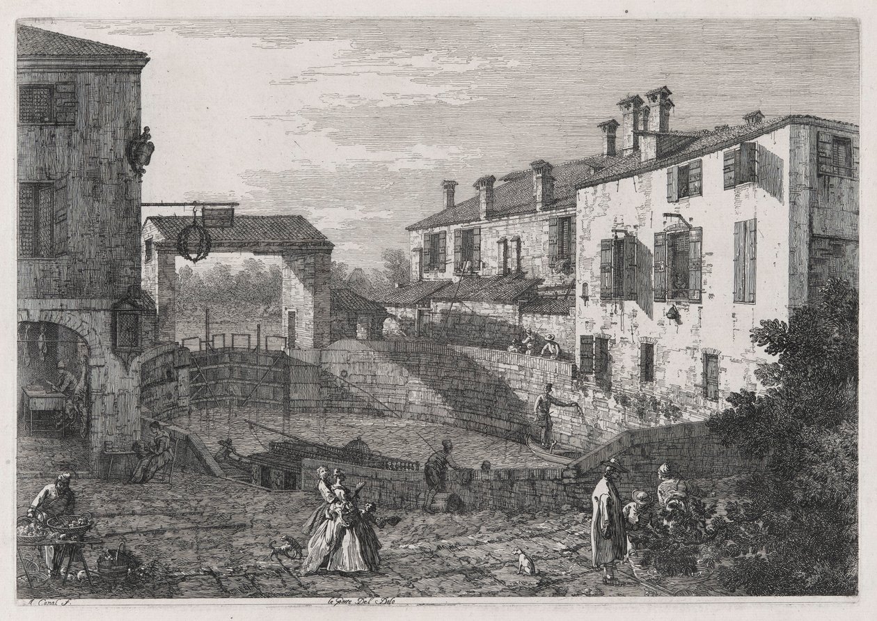 The Locks of Dolo, from the series Views by Canaletto (Giovanni Antonio Canal)