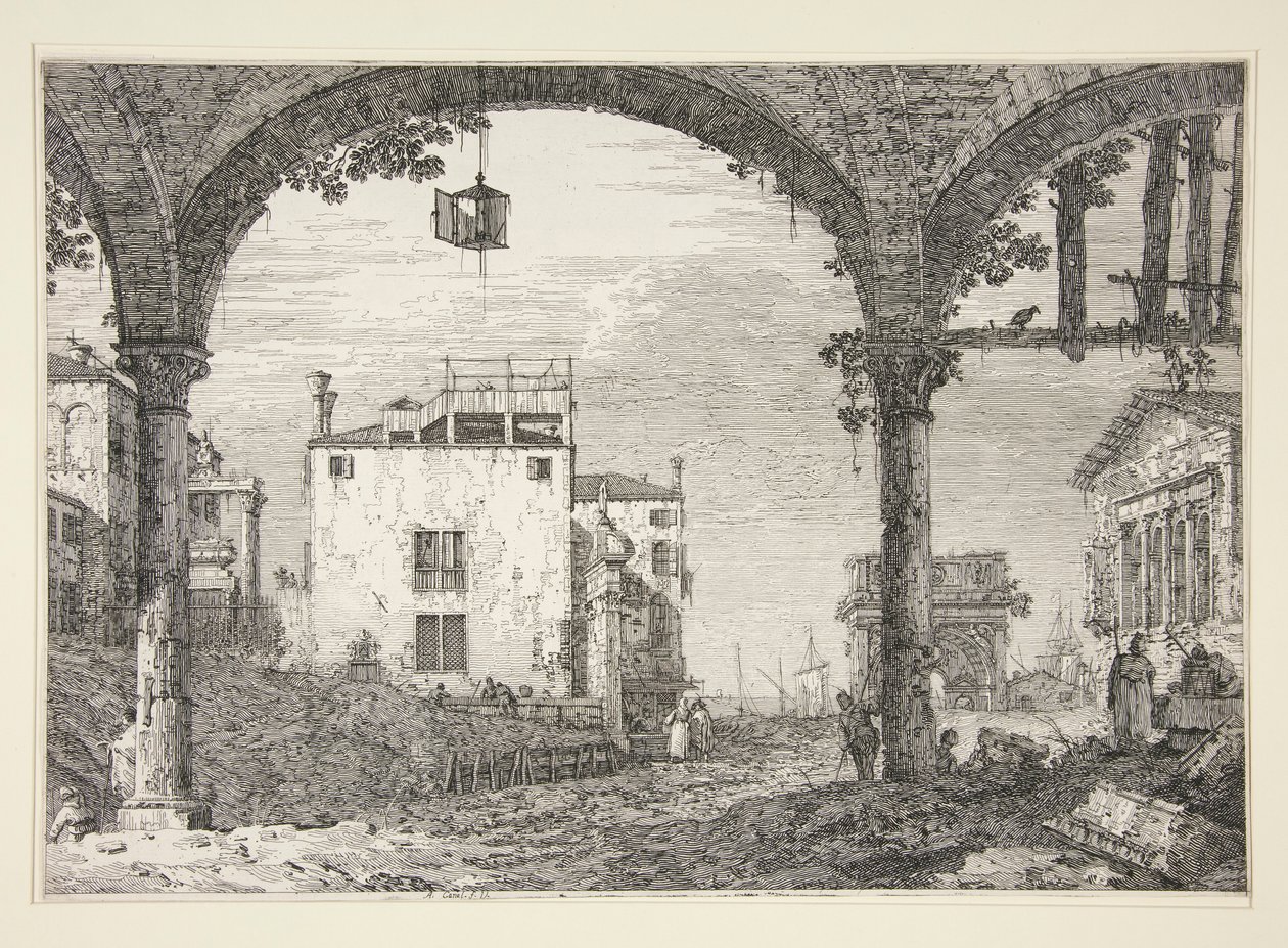 The Portico with the Lantern, from the series Vedute (Views) by Canaletto (Giovanni Antonio Canal)