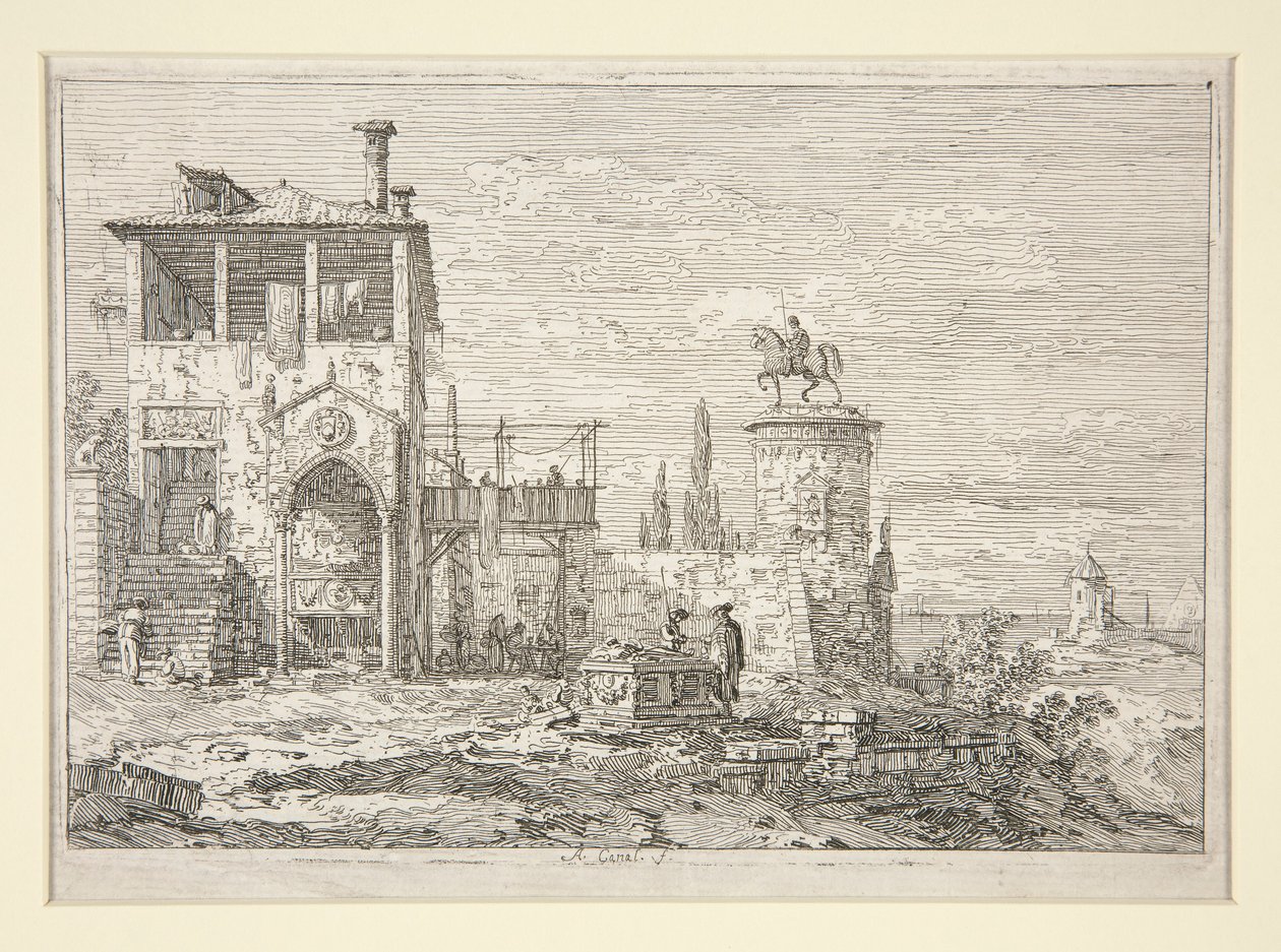 The Equestrian Monument, from the series Vedute (Views) by Canaletto (Giovanni Antonio Canal)