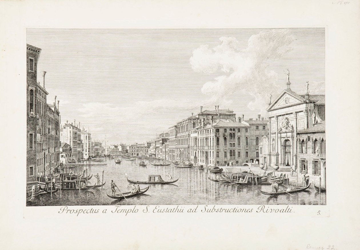 A view from Saint Eustachius to Rialto by Canaletto