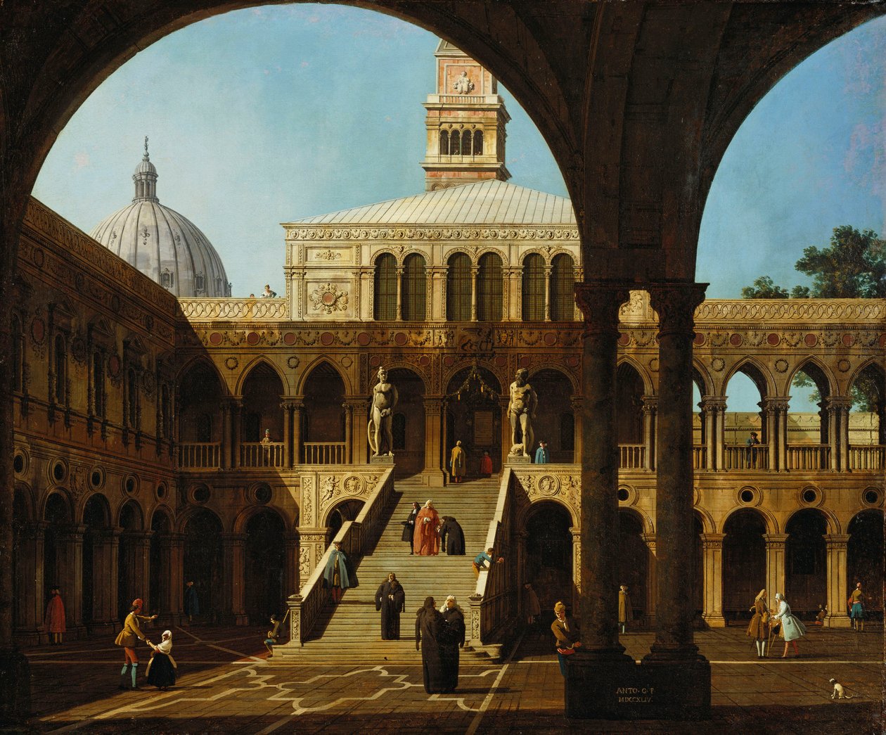 Capriccio View of the Courtyard of the Palazzo Ducale with the Scala dei Giganti by Canaletto