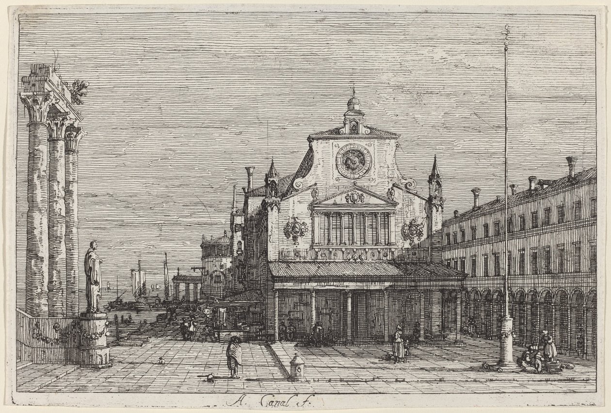 Imaginary View of S. Giacomo di Rialto, c. 1735-1746 by Canaletto