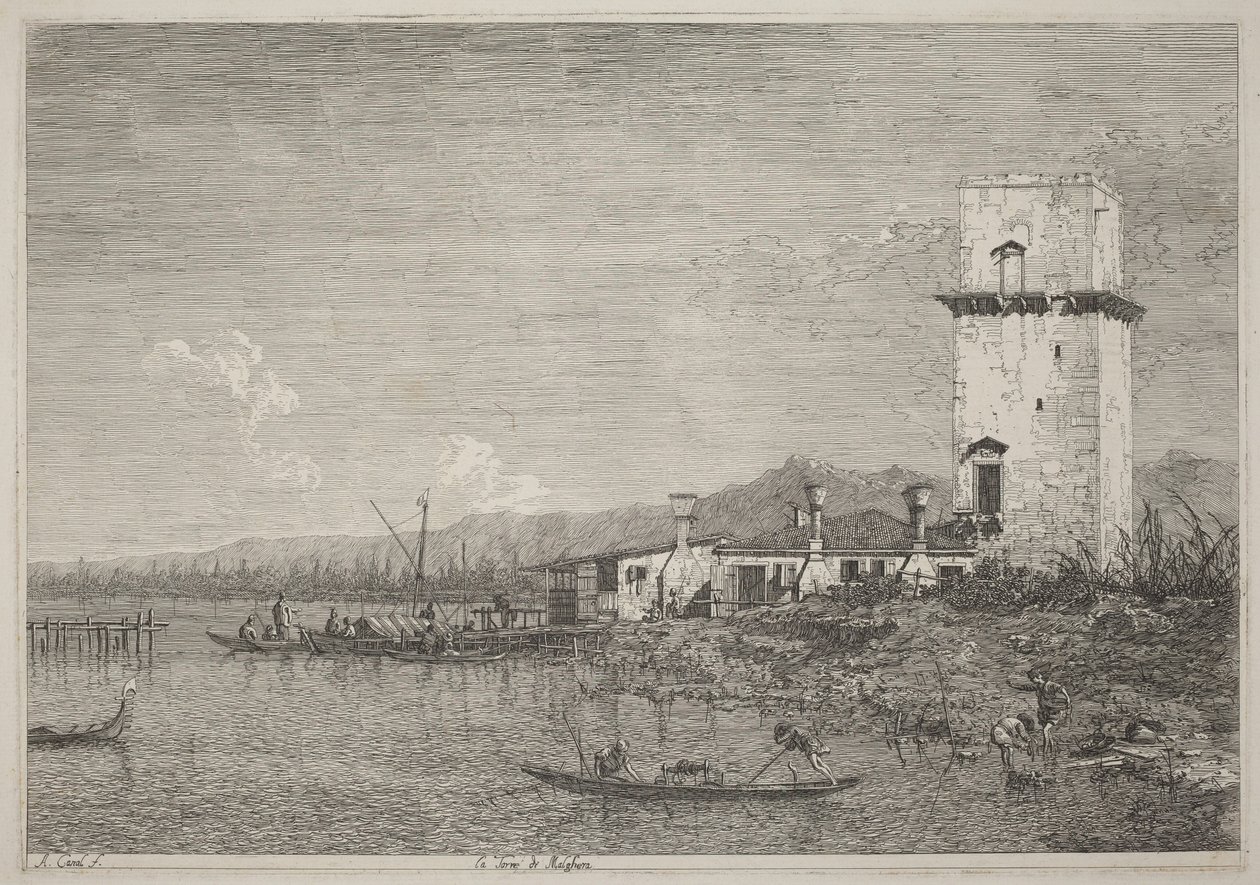 The Tower of Malghera by Canaletto