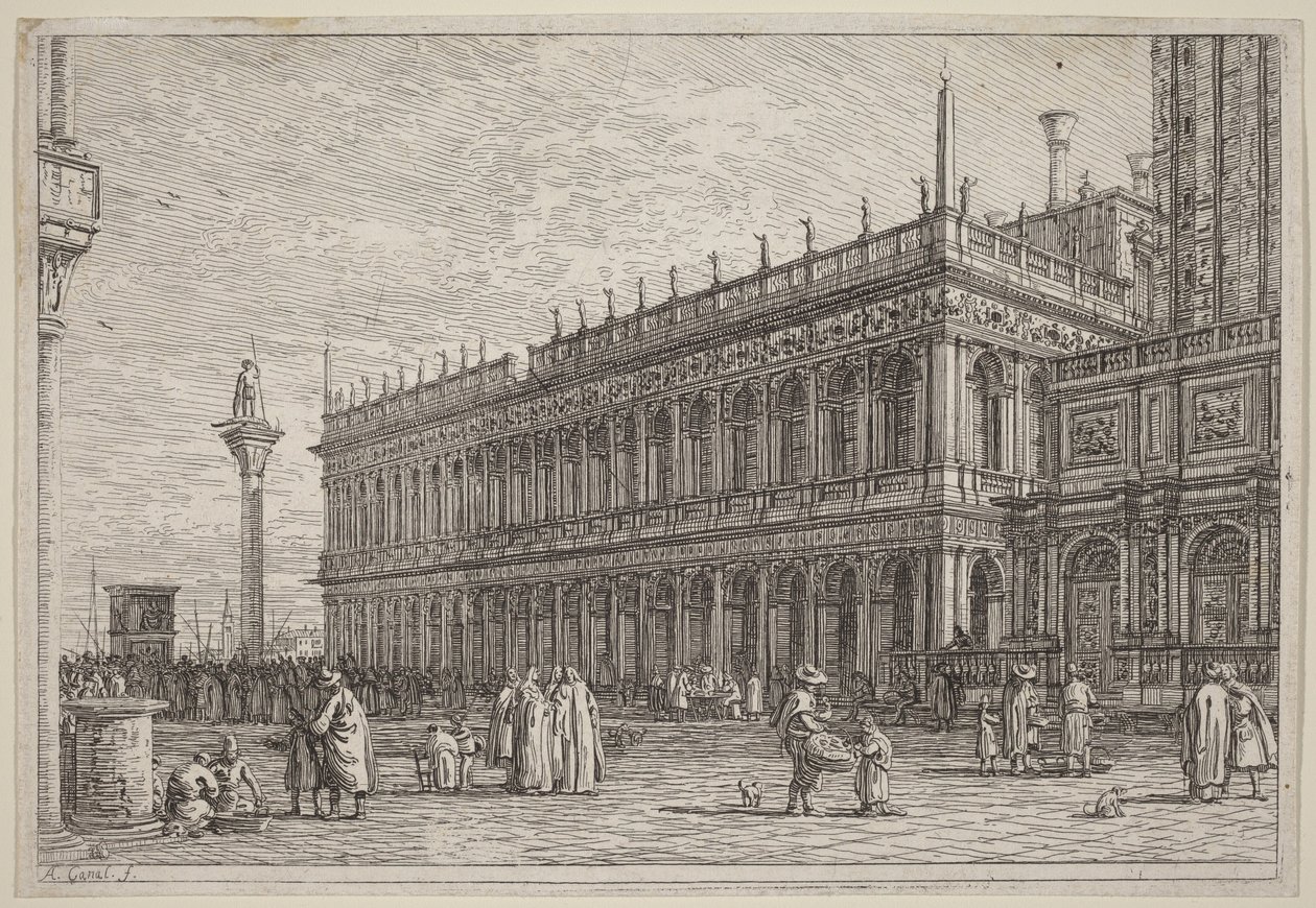 The Library. V. by Canaletto