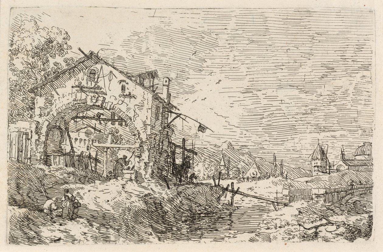 Landscape with a Woman at a Well by Canaletto