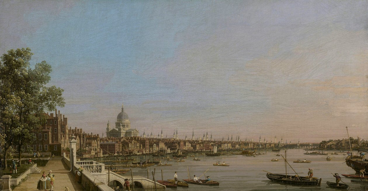 London and the Thames seen from the Terrace of Somerset House towards St. Paul